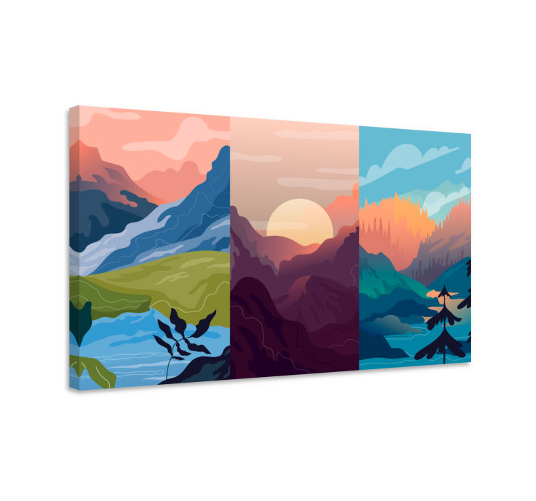 Wandbilder landschaft bergmorgen szene - TenStickers