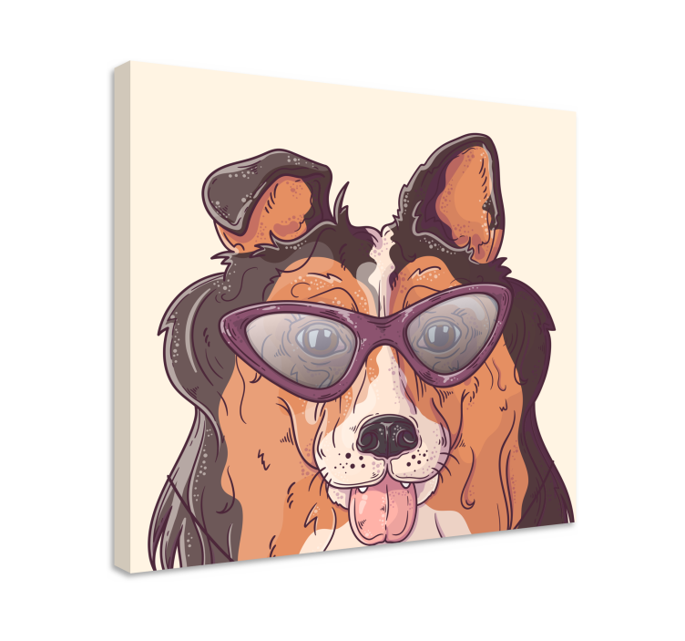 Wandbilder hunde hund mit sonnenbrille - TenStickers