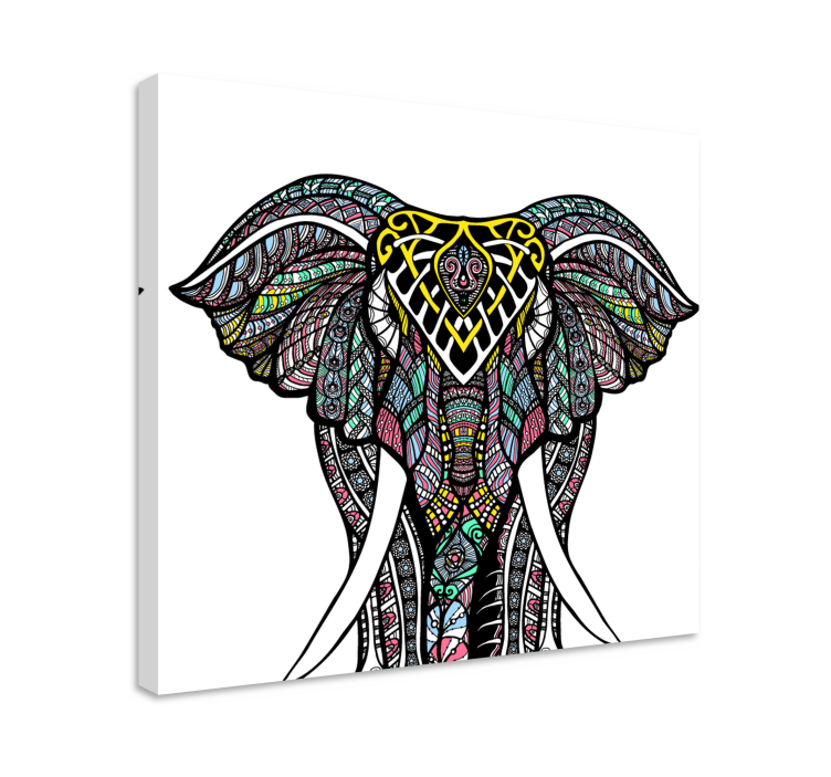 Wandbild Elefant Mehrfarbiger ethnischer elefant - TenStickers