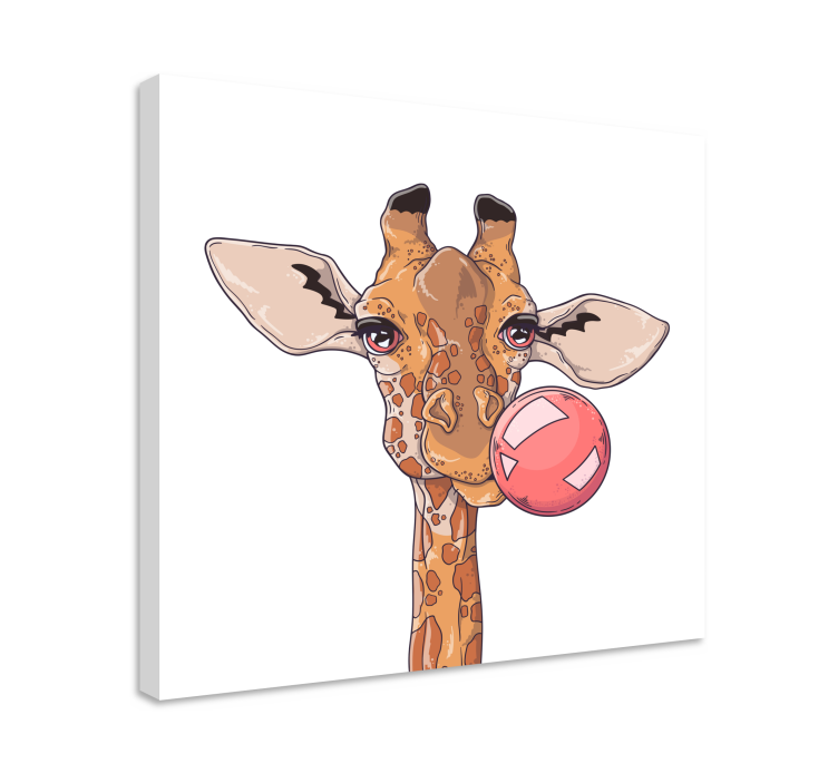 Wandbild tier giraffe mit blase - TenStickers