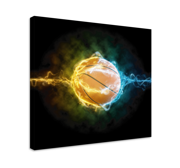 Leinwandbild Teenager Wasser- und feuerbasketball - TenStickers