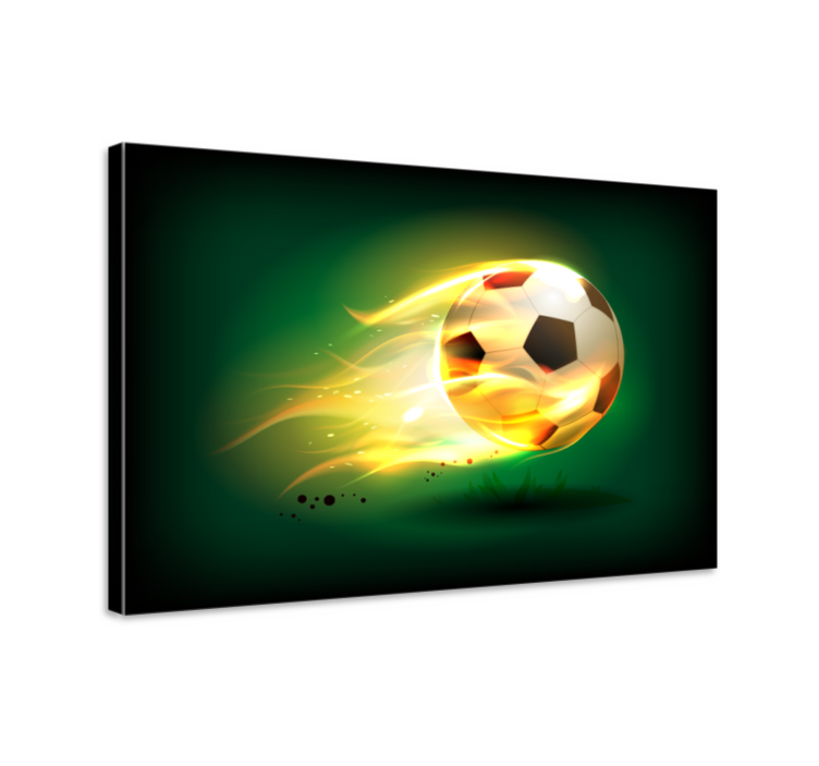 Leinwandbild Teenager Cooler fußball in flammen - TenStickers