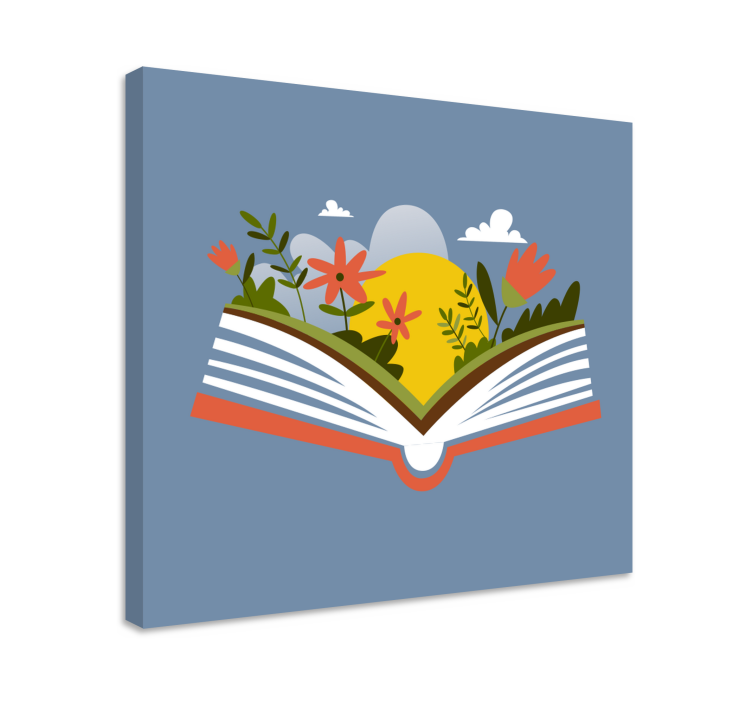 Leinwandbild offenes buch flora - TenStickers