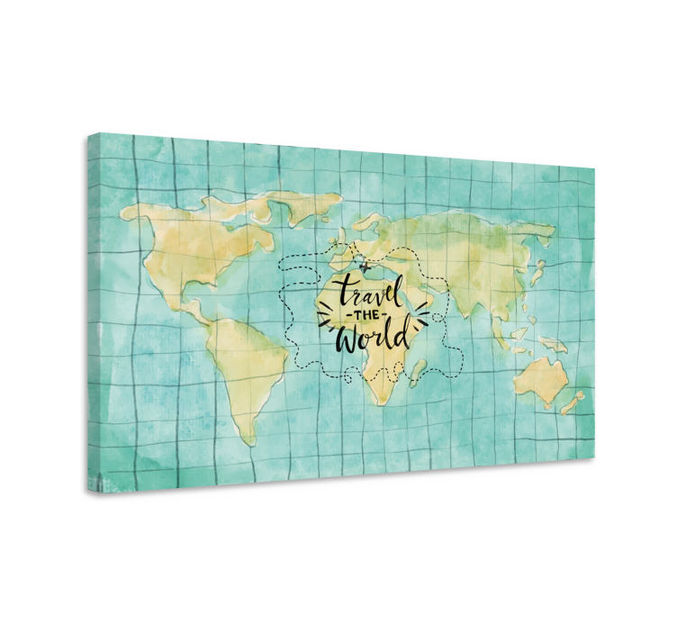 Weltkarte leinwand entdecke die welt - TenStickers