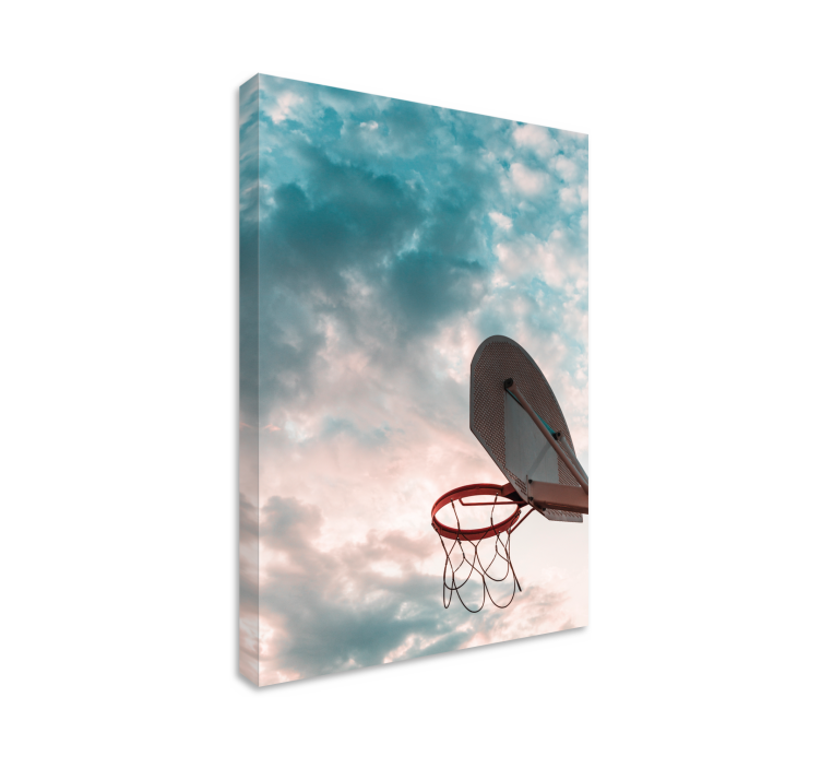 Leinwandbild sport basketballkorb silhouette - TenStickers