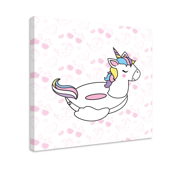 Einhorn Wandbild mit rosa sonnenbrille - TenStickers