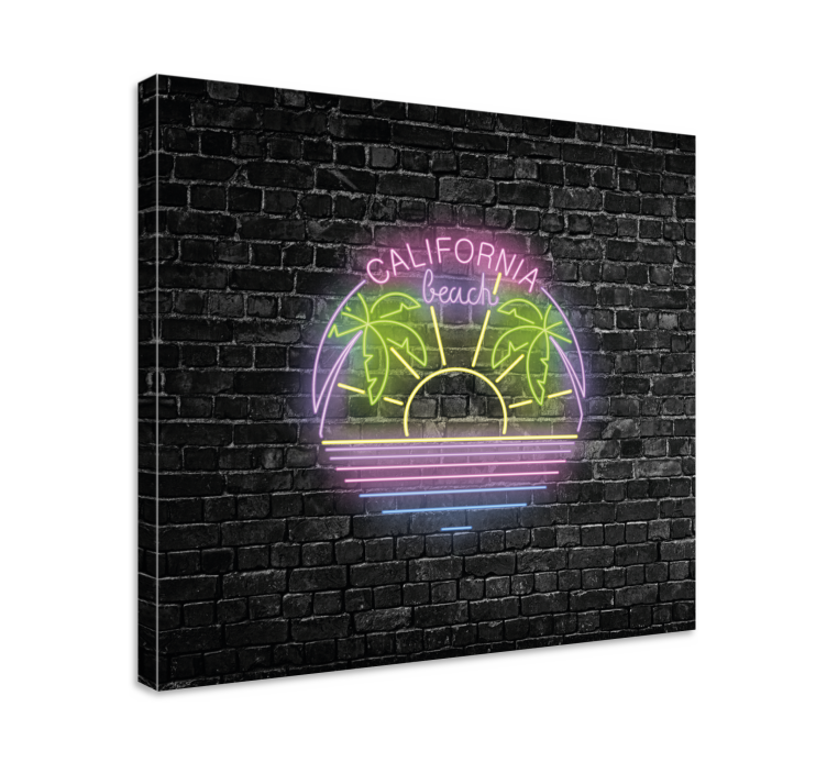 Leinwandbild california beach neon - TenStickers