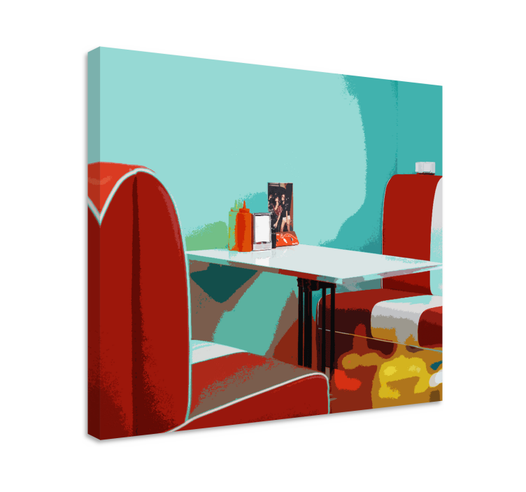 Wandbild Wohnzimmer Retro-vintage-restaurant - TenStickers