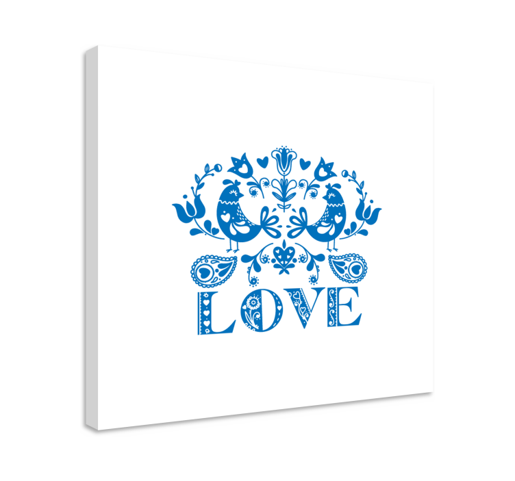 Wandbild baum mit vögeln und blumenmuster - TenStickers