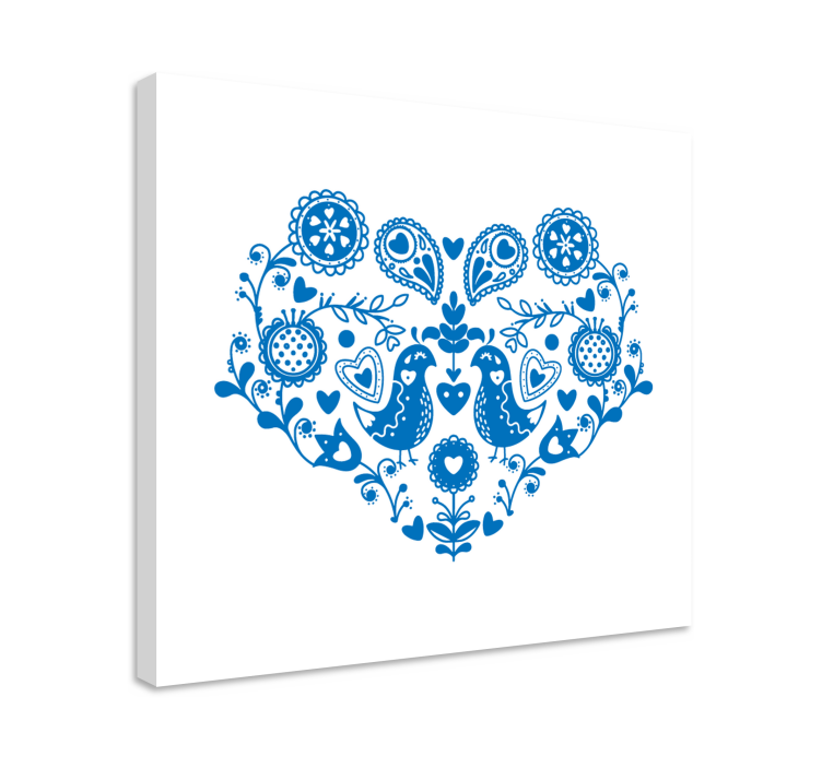 Leinwandbild obst mit herzmuster vögel - TenStickers