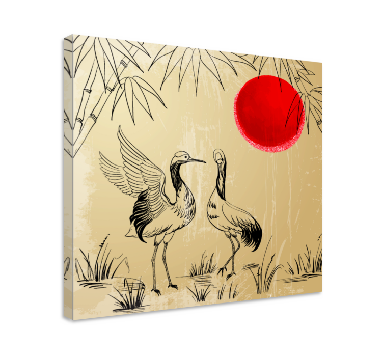 Mandala wandbilder mit kranichen und sonne - TenStickers