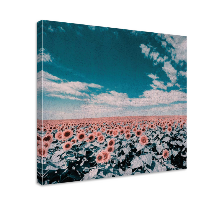 Leinwandbild sonnenblumenfeld horizont - TenStickers