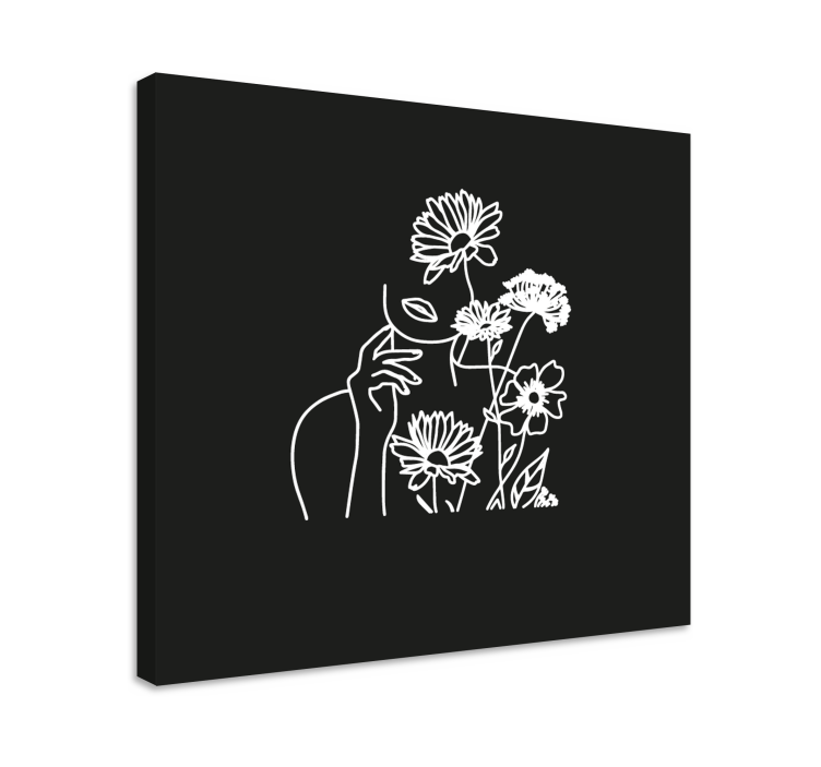 Leinwandbild minimalistische florale linienkunst - TenStickers