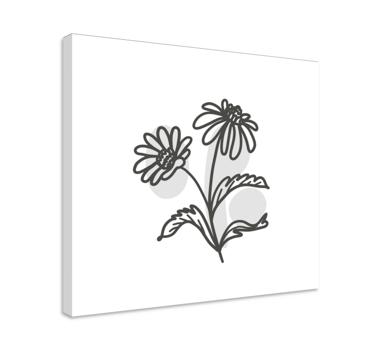 Leinwandbild linie kunst blumen - TenStickers