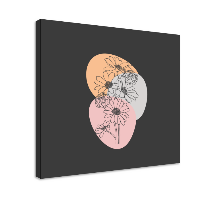 Leinwandbild mit floralen abstrakten formen - TenStickers