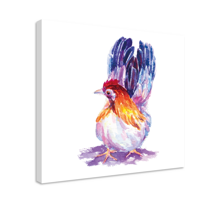 Leinwandbild vogel bunte hahn figur - TenStickers