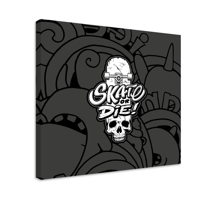 Leinwandbild sport mit totenkopf skateboard design - TenStickers