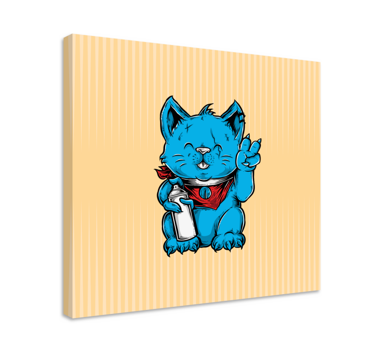 Wandbilder Katzen verspielte blaue Katze - TenStickers