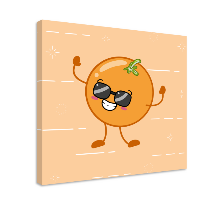 Leinwandbild obst fröhliche orangengestalt - TenStickers