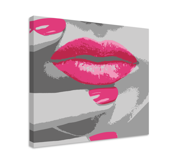 Wandbilder vintage mit pinkem lippenmotiv - TenStickers