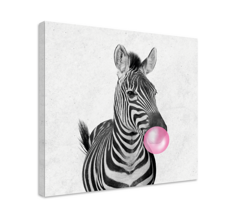 Wandbild Tier zebra mit kaugummi - TenStickers