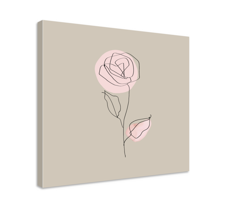 Leinwandbild elegante linienrose - TenStickers