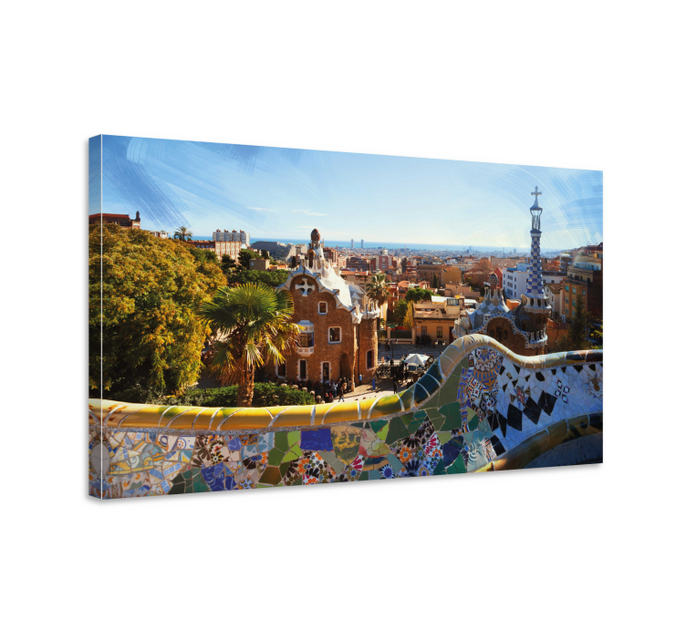 Leinwandbild barcelona mosaikansicht - TenStickers