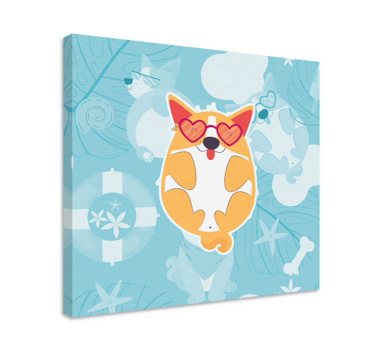 Wandbilder hunde charmanter corgi entspannt - TenStickers