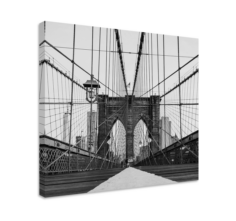 3D Wandbilder Schwarz-weiße brooklyn bridge - TenStickers