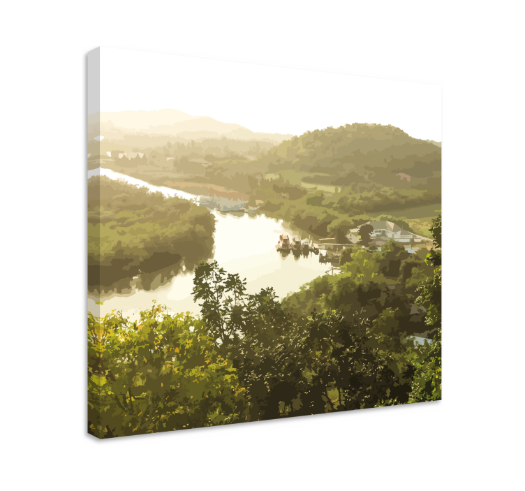 Wandbilder landschaft ruhiger flussblick - TenStickers