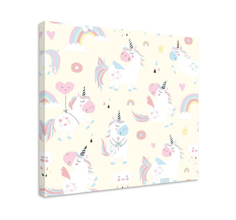 Einhorn wandbild mit verspieltem einhorn-muster - TenStickers