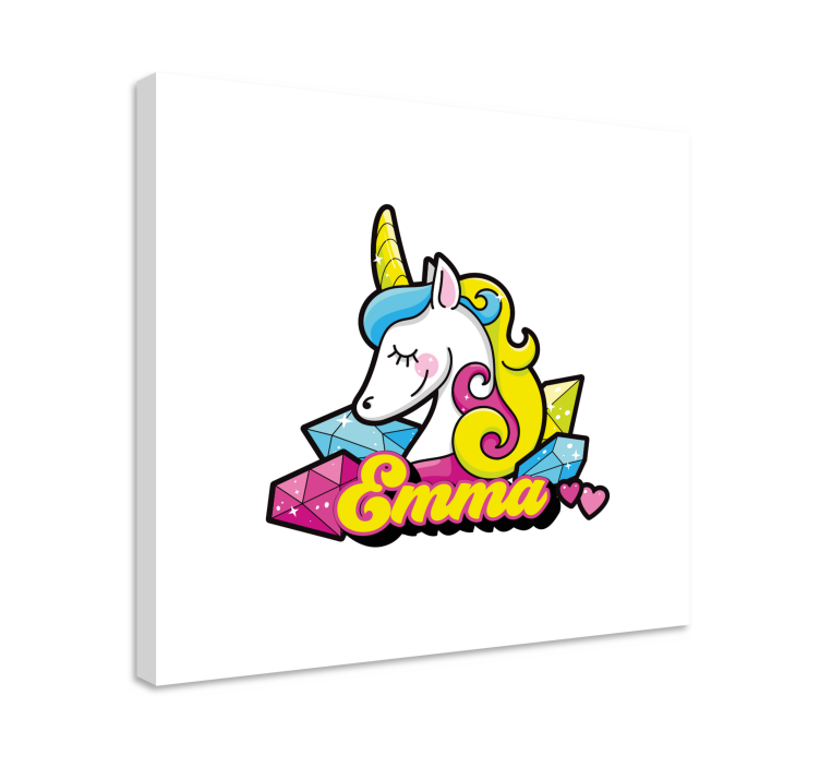 Einhorn wandbild mit edelsteinen - TenStickers