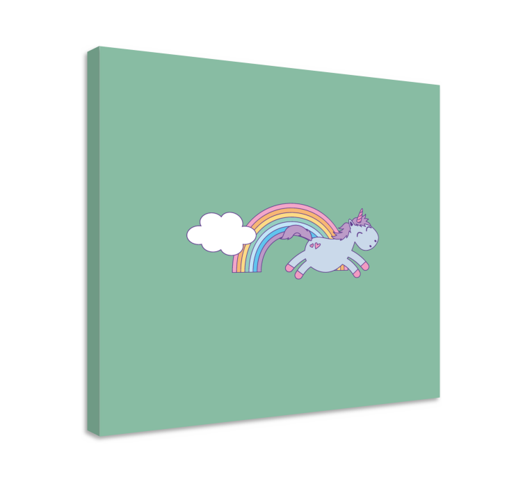 Einhorn wandbild fröhliches springendes einhorn - TenStickers