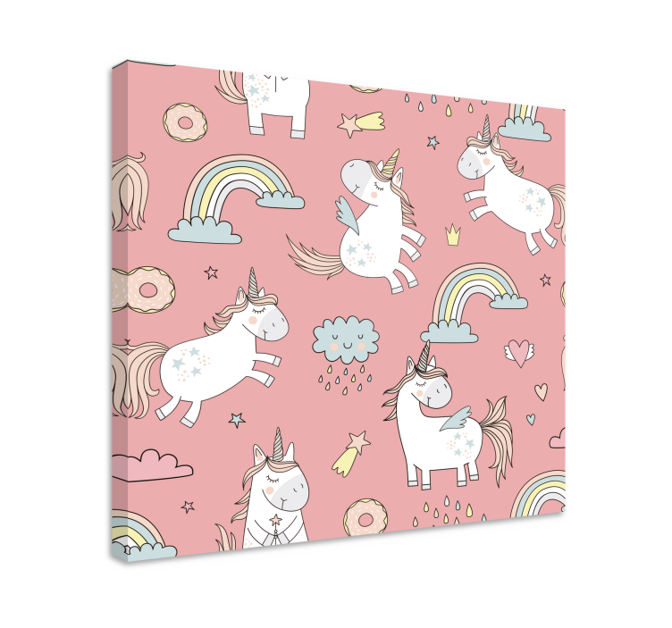 Einhorn Wandbild verspieltes Einhorn-Muster - TenStickers