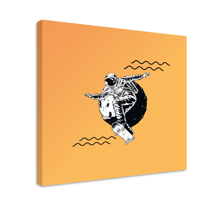 Wandbild gaming cosmonaut skateboarder - TenStickers