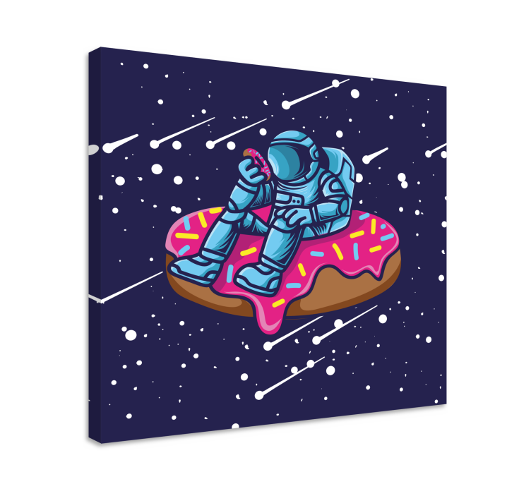 Wandbild Gaming raumfahrer auf donut - TenStickers