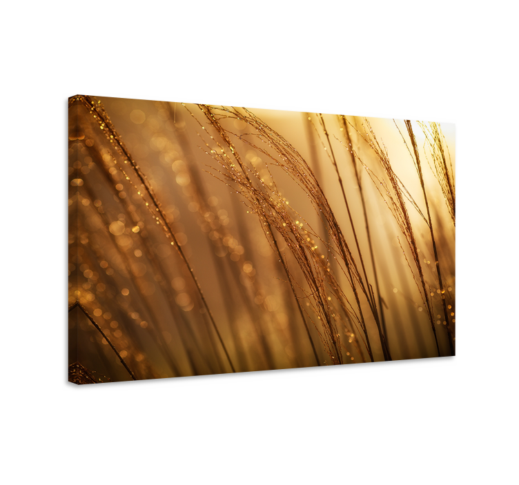 Leinwandbild mit goldener grasstruktur - TenStickers