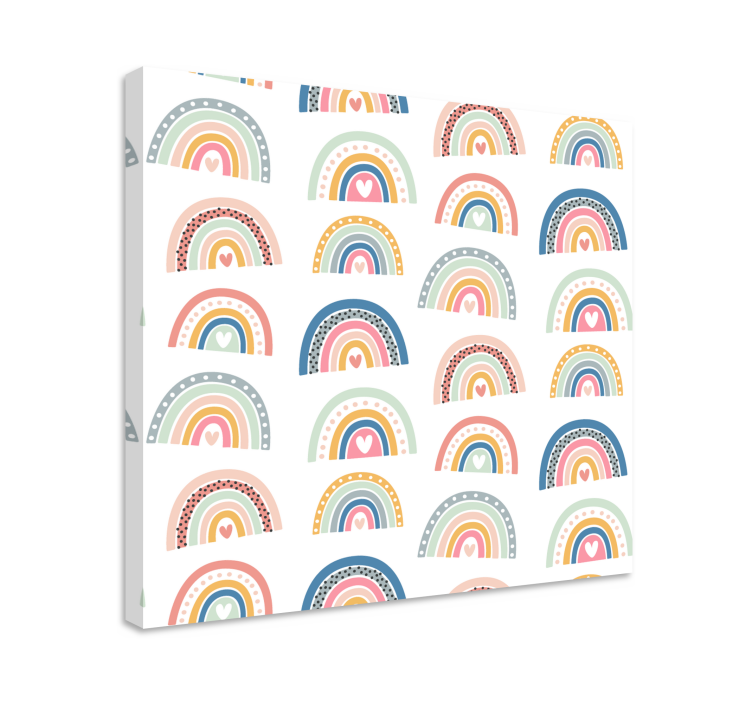 Leinwandbild Kinder Bunte minimalistische regenbögen - TenStickers