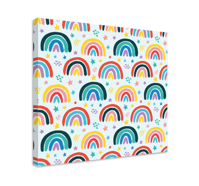 Leinwandbild kinder buntes regenbogenmuster - TenStickers