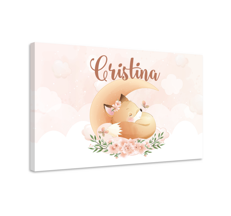 Leinwandbild Kinderzimmer Fuchs mit Namen - TenStickers