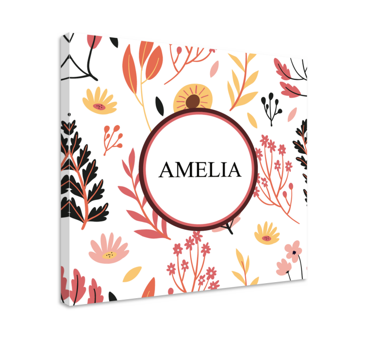 Leinwandbild mit personalisiertem blumendesign - TenStickers