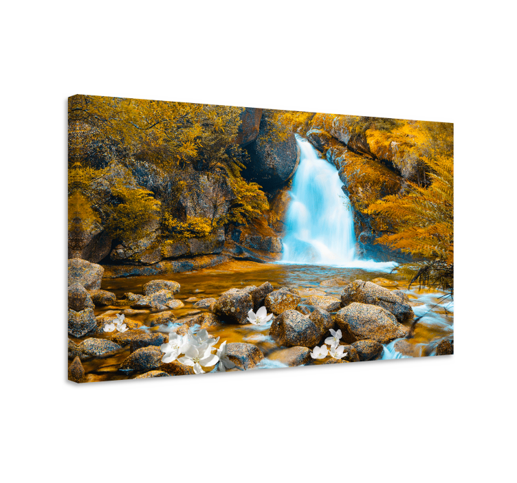 Leinwandbild ruhige wasserfalllandschaft - TenStickers