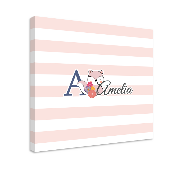 Leinwandbild babys mit süßem fuchs personalisiert - TenStickers