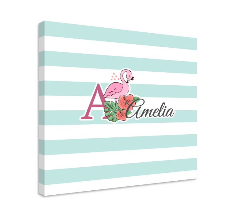 Leinwandbild babys mit personalisiertem flamingo-detail - TenStickers