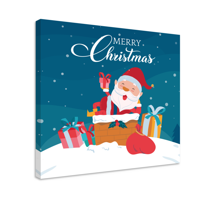 Leinwandbild santa mit geschenken - TenStickers