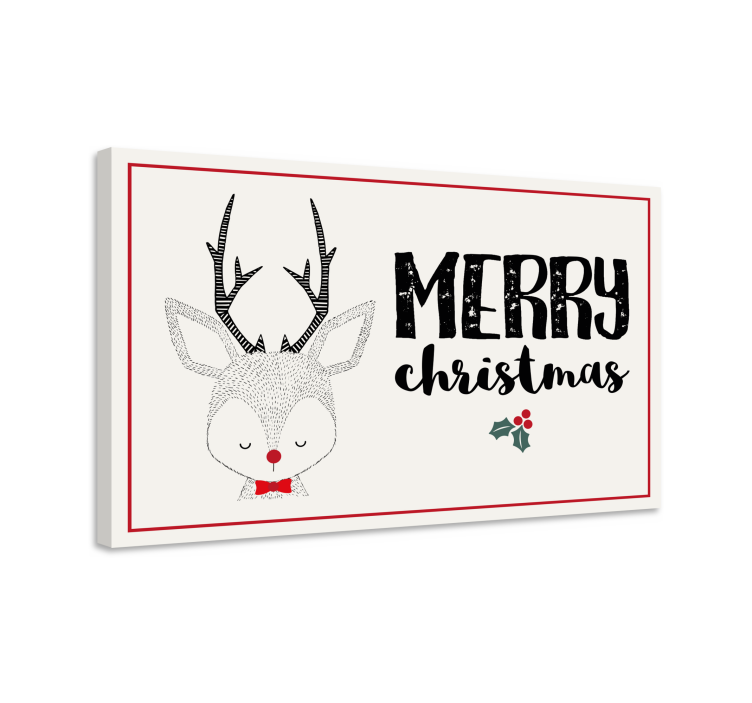 Hirsch bild leinwand frohe weihnachten rentier - TenStickers