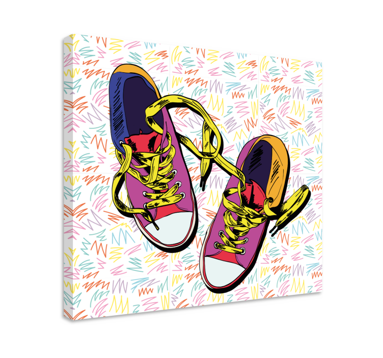 Leinwandbild superheld mit buntem sneaker design - TenStickers