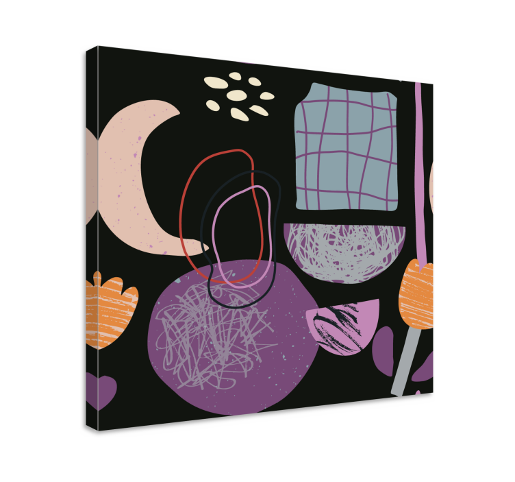 Leinwandbild ornament mit abstrakten botanischen motiven - TenStickers