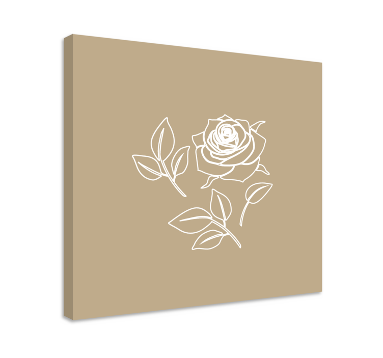 Leinwandbild Blume Detailliertes rosenmuster beige Hintergrund - TenStickers