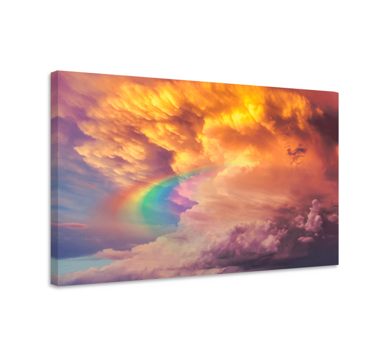 Wandbilder landschaft lebendige wolkenlandschaft regenbogen - TenStickers